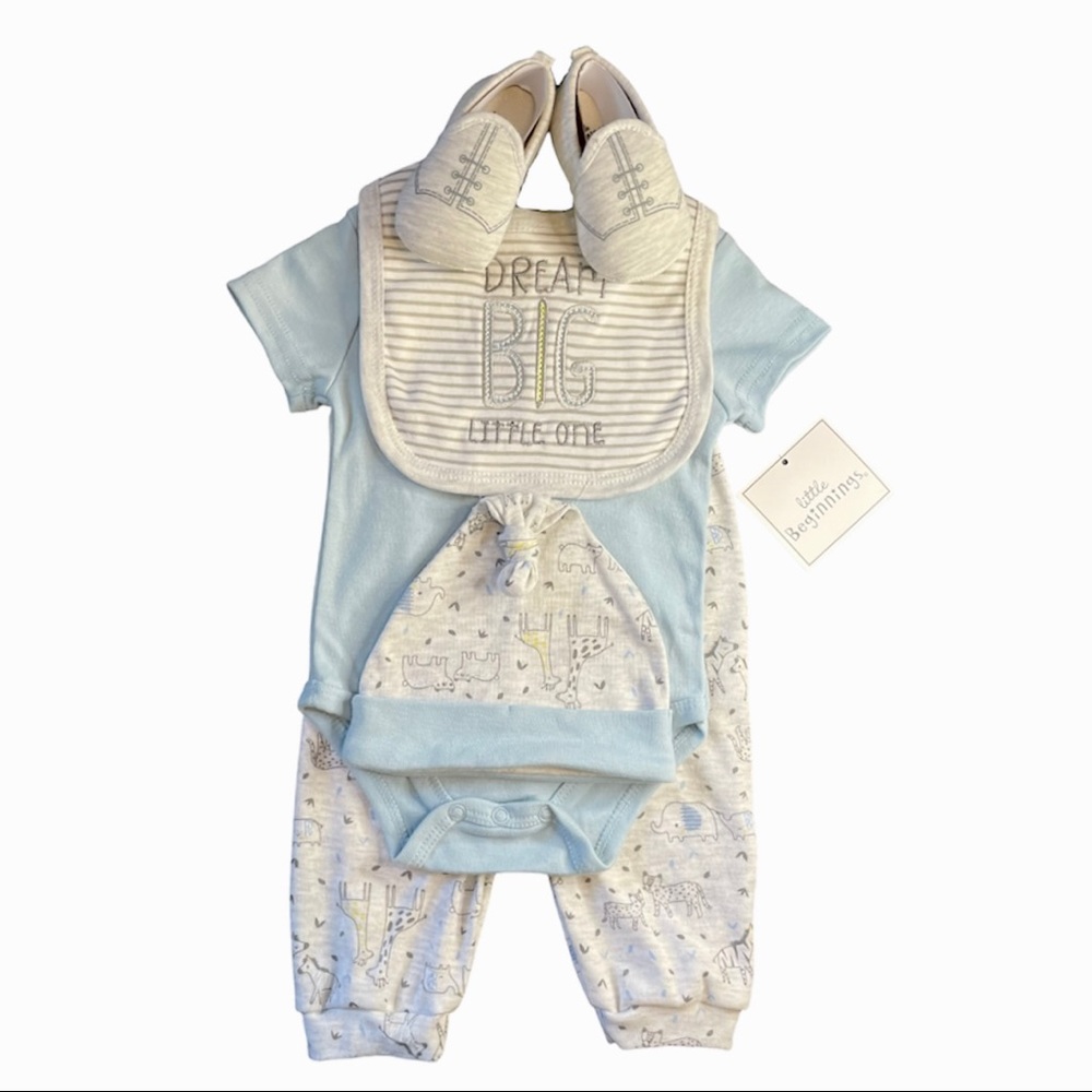 NWT 5-Piece Little Beginnings “Dream Big Little One” Matching Set 3-6M